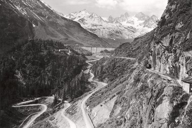 History Silvretta-Hochalpenstraße | © Golm Silvretta Lünersee Tourismus GmbH Bregenz Picture of the origins of the Silvretta Hochalpenstraße in black and white | © Golm Silvretta Lünersee Tourismus GmbH Bregenz