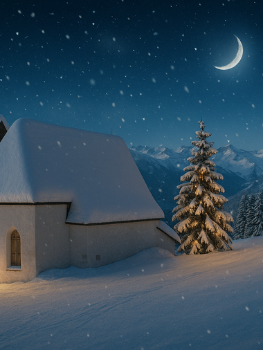 Silbertaler Bergknappen Weihnacht - Bergknappenkapelle St. Agatha in weihnachtlicher Stimmung mit Christbaum | © Montafoner Kristbergbahn Silbertal GmbH, Jürgen Zudrell vom Panoramagasthof Kristberg
